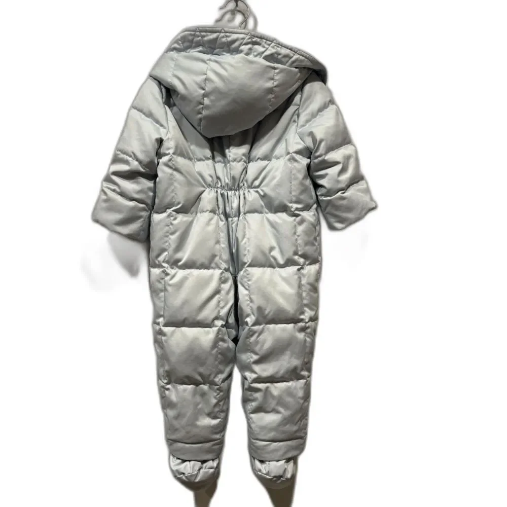 Burberry Snowsuit Down Filled Quilted Puffer Blue Nova Check Baby sz 12 month